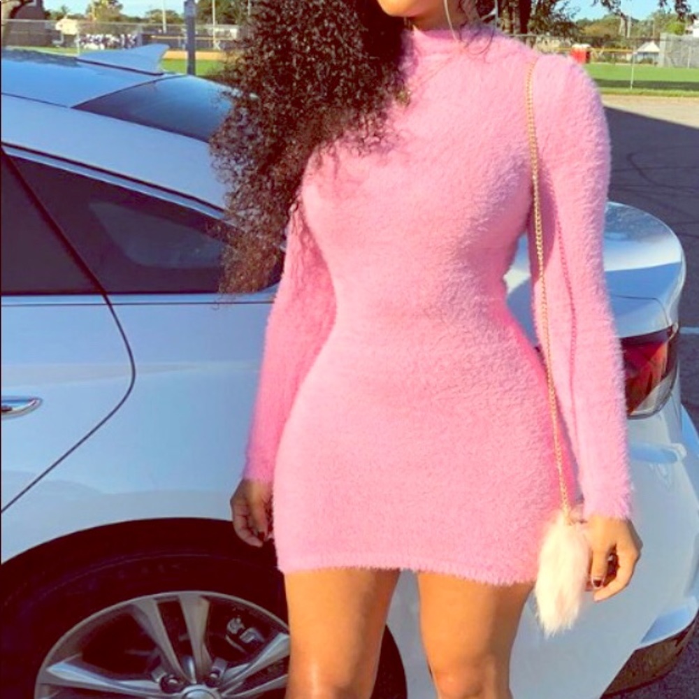Fluffy pink dress